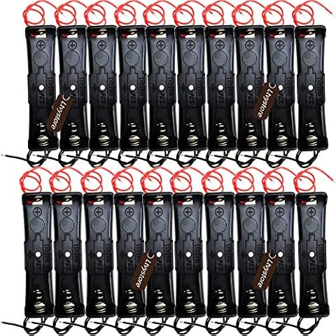 18650 Battery Case Holder 1 Slot, Ltvystore 18650 Battery Storage Box, Black Plastic Batteries Case for 18650 Button Top Single Battery,Pack of 20 Cover