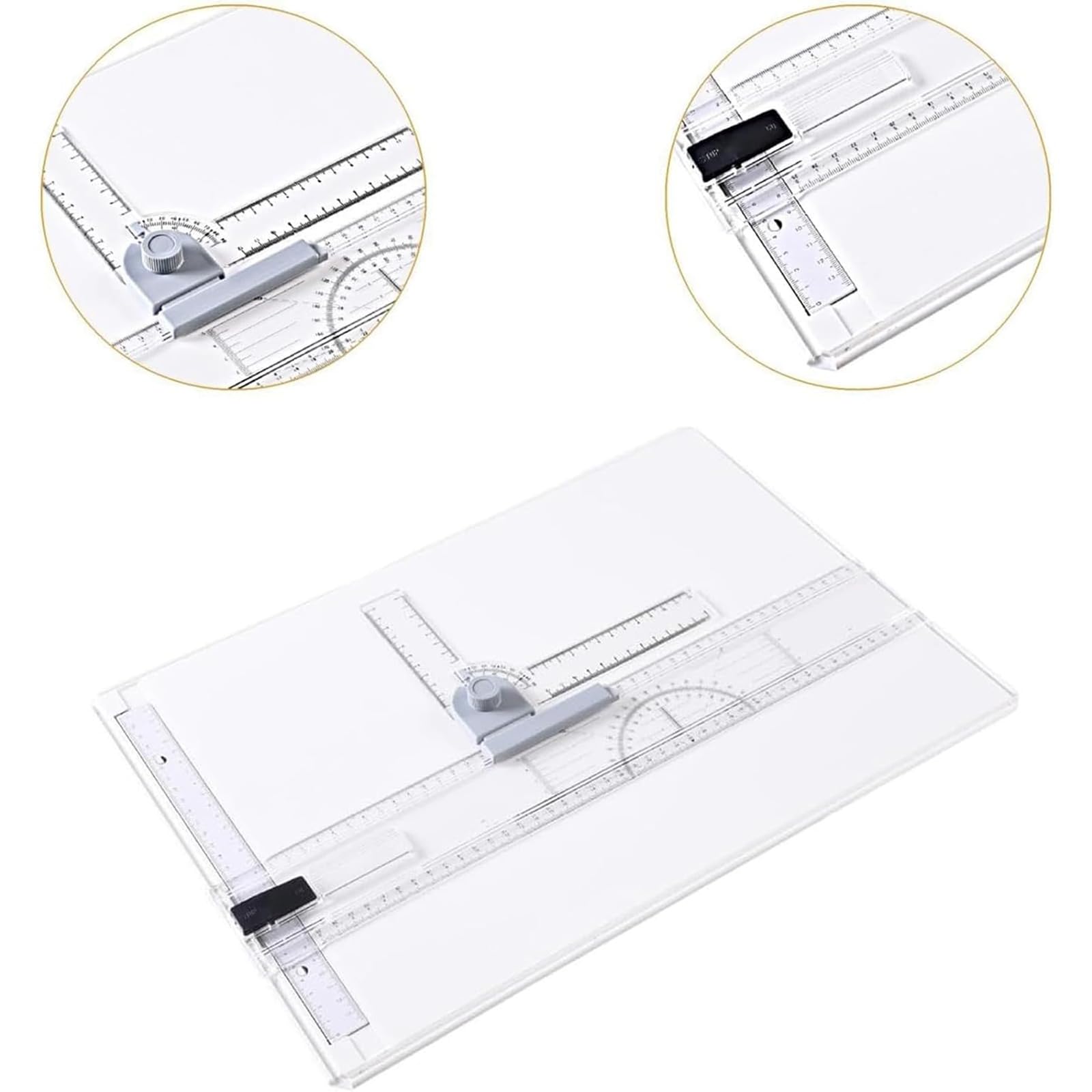 Set di tavole da disegno formato A3, tavolo da disegno metrico multifunzione con righello trasparente, movimento parallelo e angolazione regolabile, per schizzi grafici e disegni tecnici