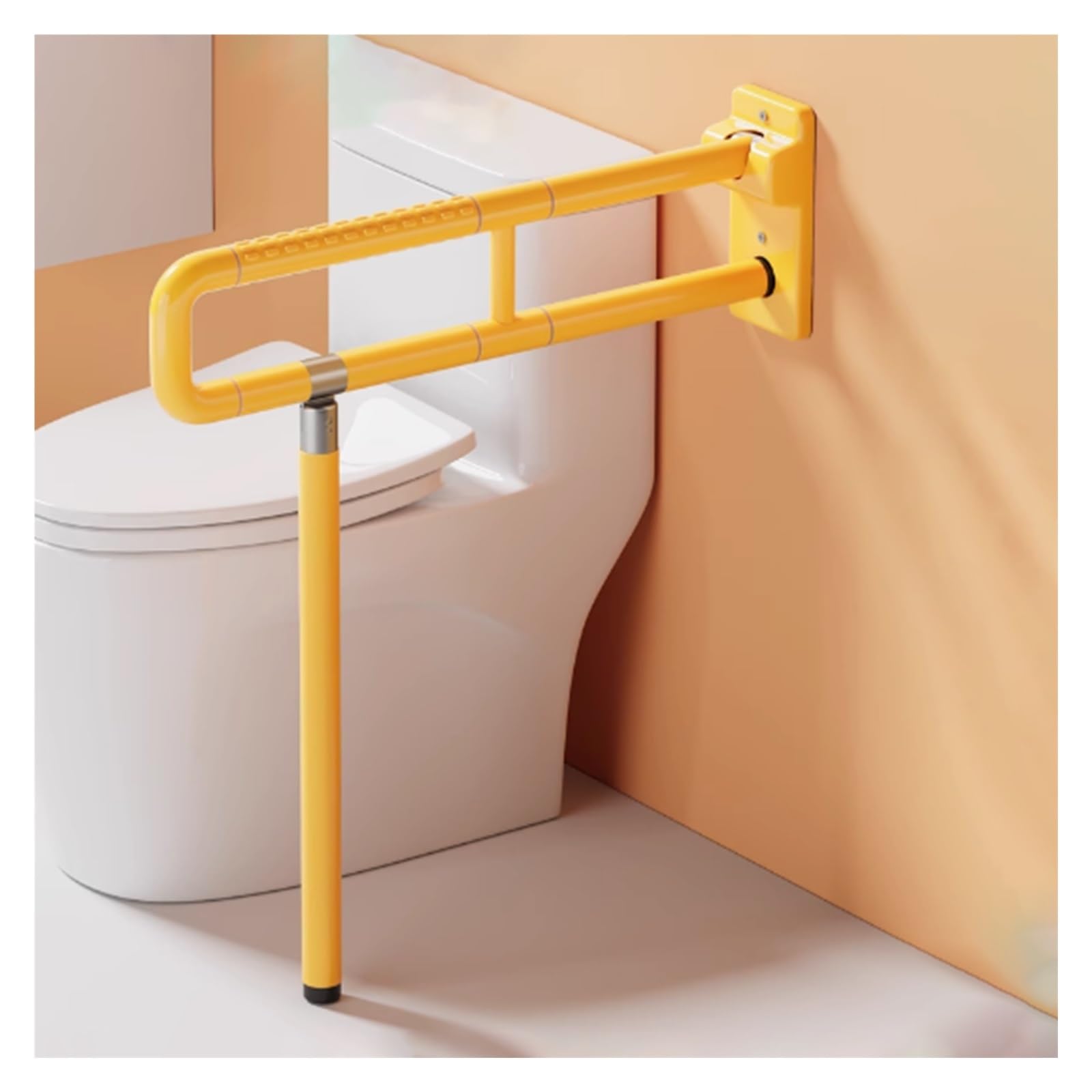 Poręcze do prysznica, ergonomiczne uchwyty ze stali nierdzewnej w kształcie litery L, ze świecącymi okręgami, poręcze bezpieczeństwa łazienki dla seniorów i niepełnosprawnych