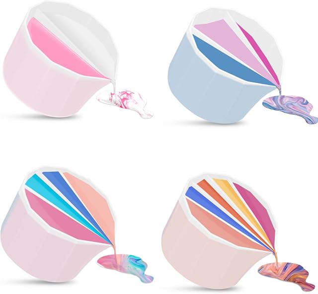 4Pcs Reusable Split Cups for Paint Pouring,Split Cup for Paint Pouring,Paint Pour Split Cup,Split Cup for Acrylic Pouring,Split Cup for Paint Pouring for Resin Art Drawing (2/3/4/5 Channels)