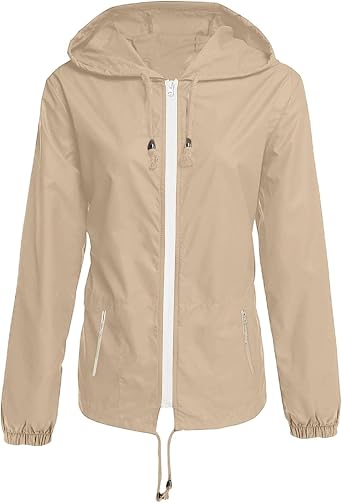 Women's Breathable Rain Jacket Lightweight Hiking Cycling Bike Rain Coat Windproof Waterproof Trench Coats