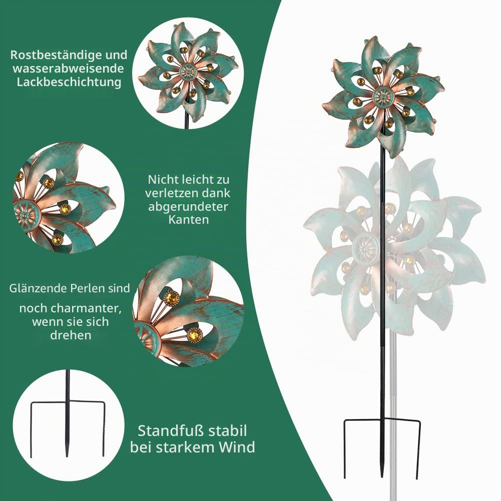 VEWOGARDEN Windspiel für Gartendekoration, klein, wasserdicht, Metall, Windspiel für Hof und Garten, 94 x 25,4 cm (Doppelklinge)