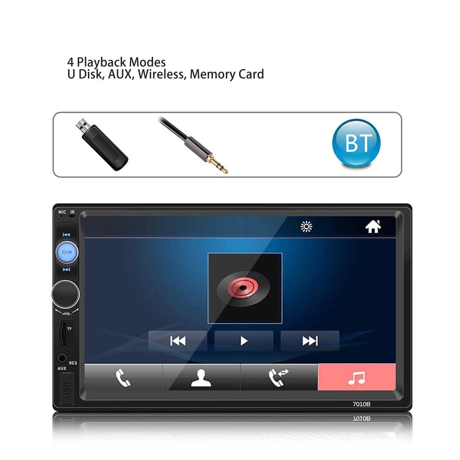 Samochodowe Stereo z Podwójnym Din, 7-calowy Ekran Pojemnościowy HD Radio Samochodowe 2 Din BT 5.0 Samochodowy Odtwarzacz MP5 Obsługa Android Auto, Sterowanie z Kierownicy