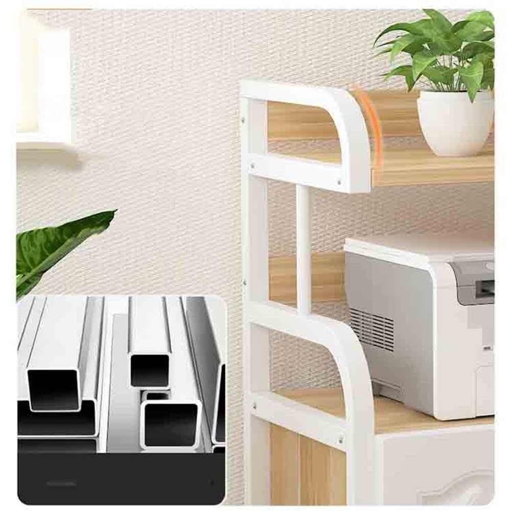 Soporte para impresora Estante de piso for impresora, estante de almacenamiento de oficina, escritorio de fotocopiadora, estante de almacenamiento multicapa con gabinete de puerta Mesa para impresora