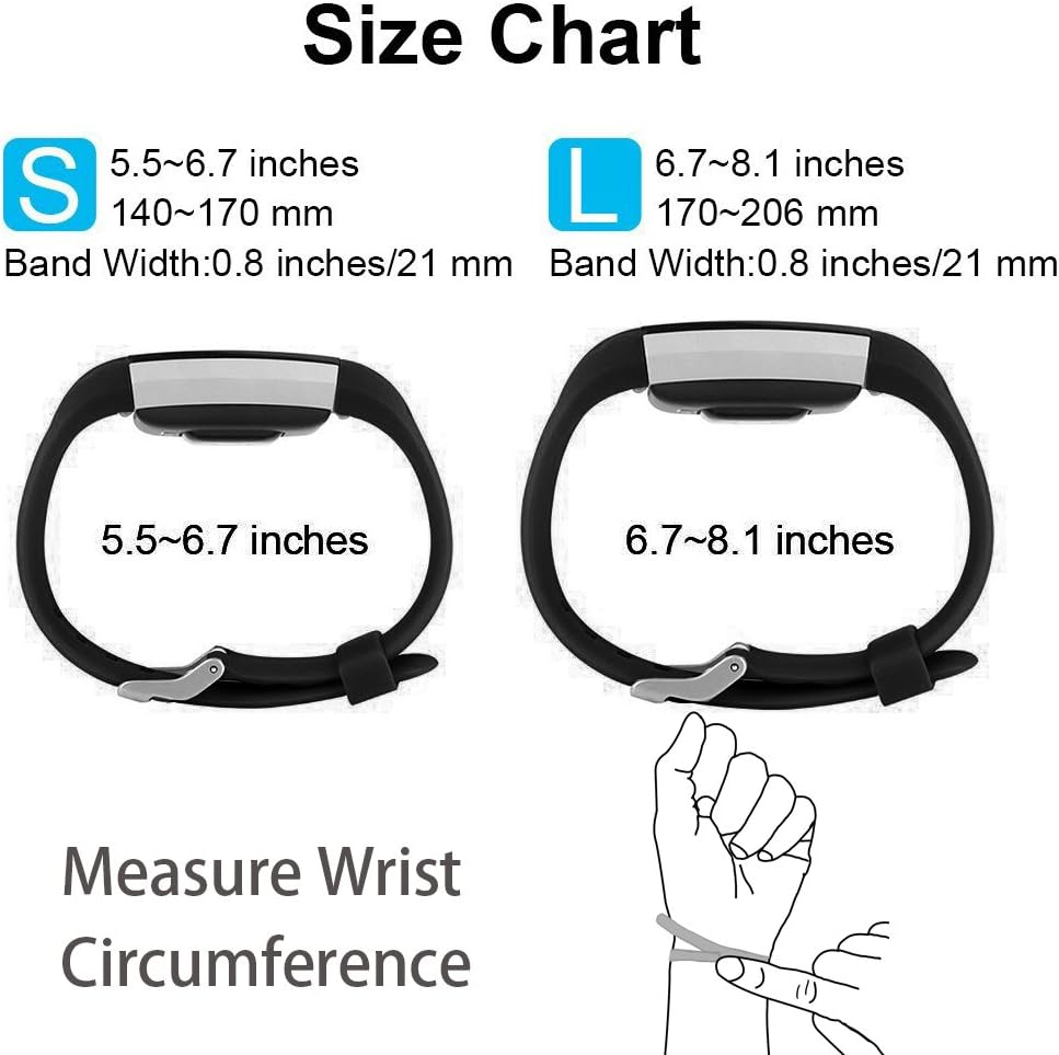 POY Replacement Bands Compatible for Fitbit Charge 2, Classic & Special Edition Adjustable Sport Wristbands : Electronics