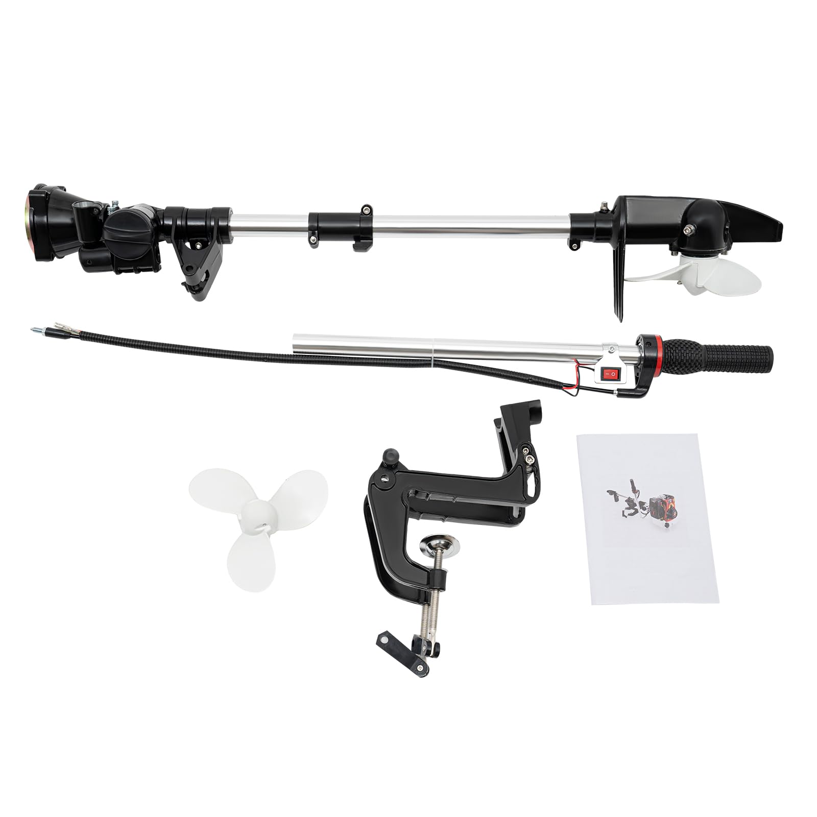 7.5 HP 4-Stroke Outboard Motor - 196CC Gas Boat Engine With Bracket, Tiller Control, 20 Km/h Speed
