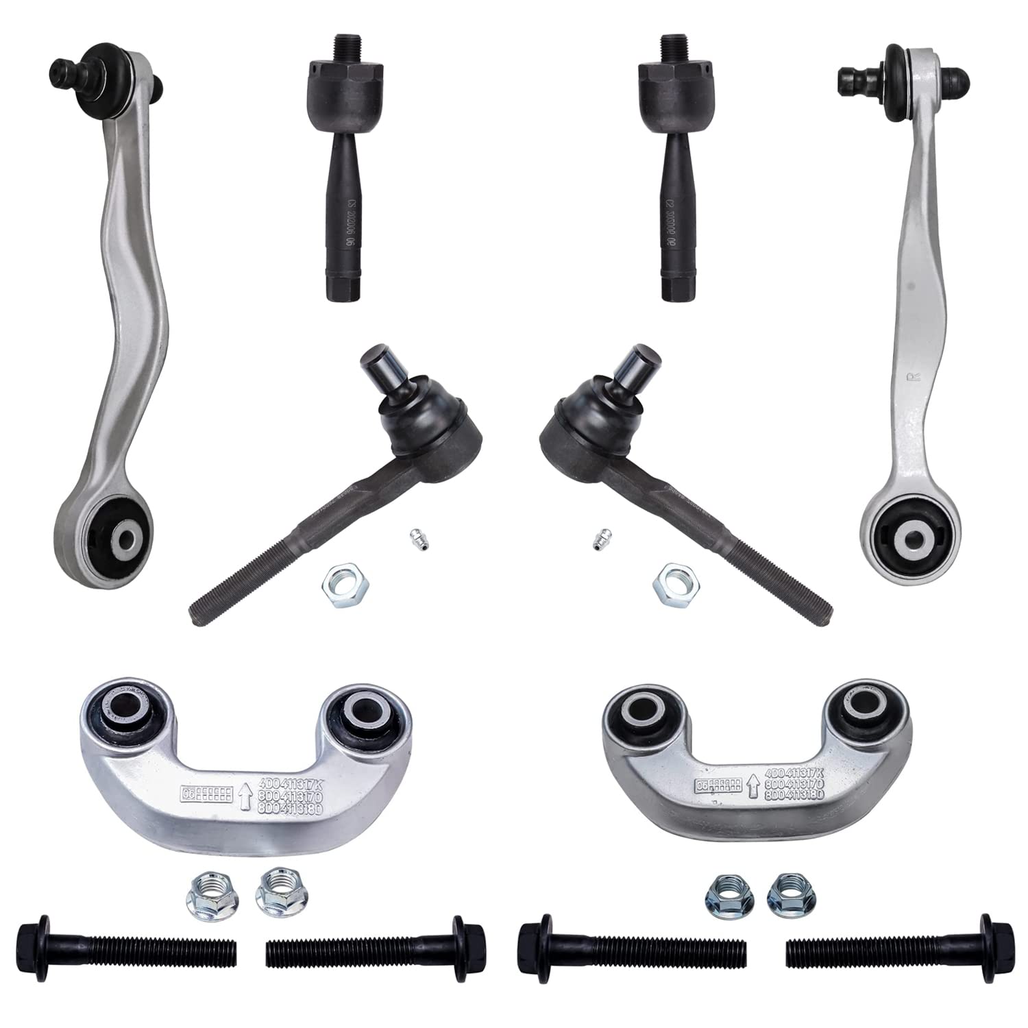 Detroit Axle - Front Upper Rearward Control Arms Tierods Sway Bar End Links