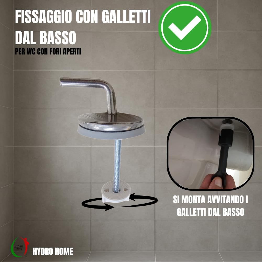 HYDRO HOME Tavoletta Wc compatibile con Fleo Dolomite, Copriwater In Plastica Termoindurente, Tavoletta water con cerniere regolabili, montaggio rapido, bianco
