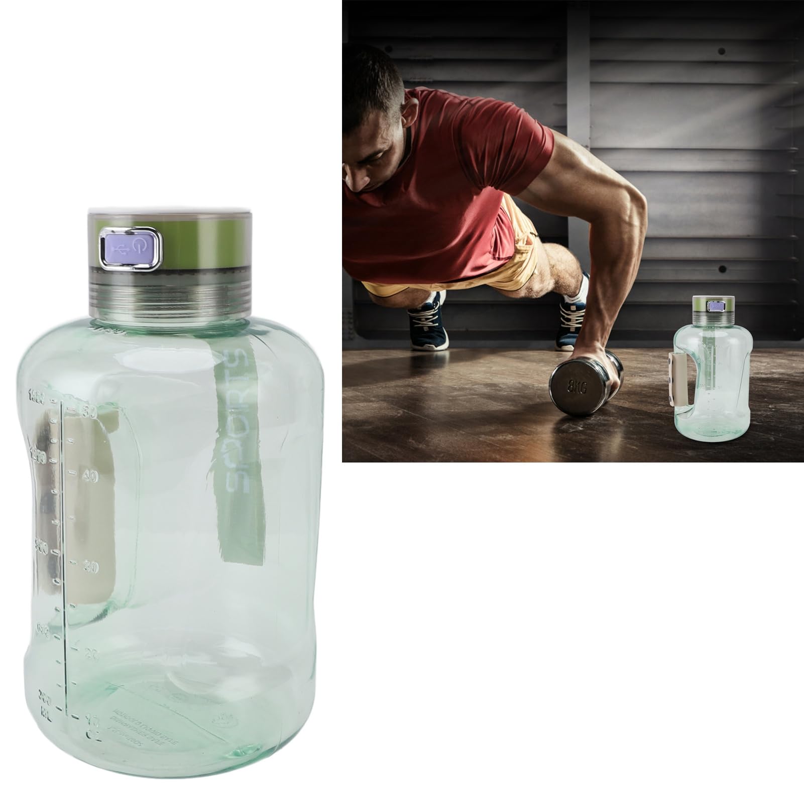 Akozon Akozon 1.5L Hydrogen Water Bottle Generatore di Acqua Ricca di Idrogeno con Tecnologia SPE PEM Produce Idrogeno da 1300p a 1800p per un Bollitore Sportivo Ideale per Idratazione Migliorata