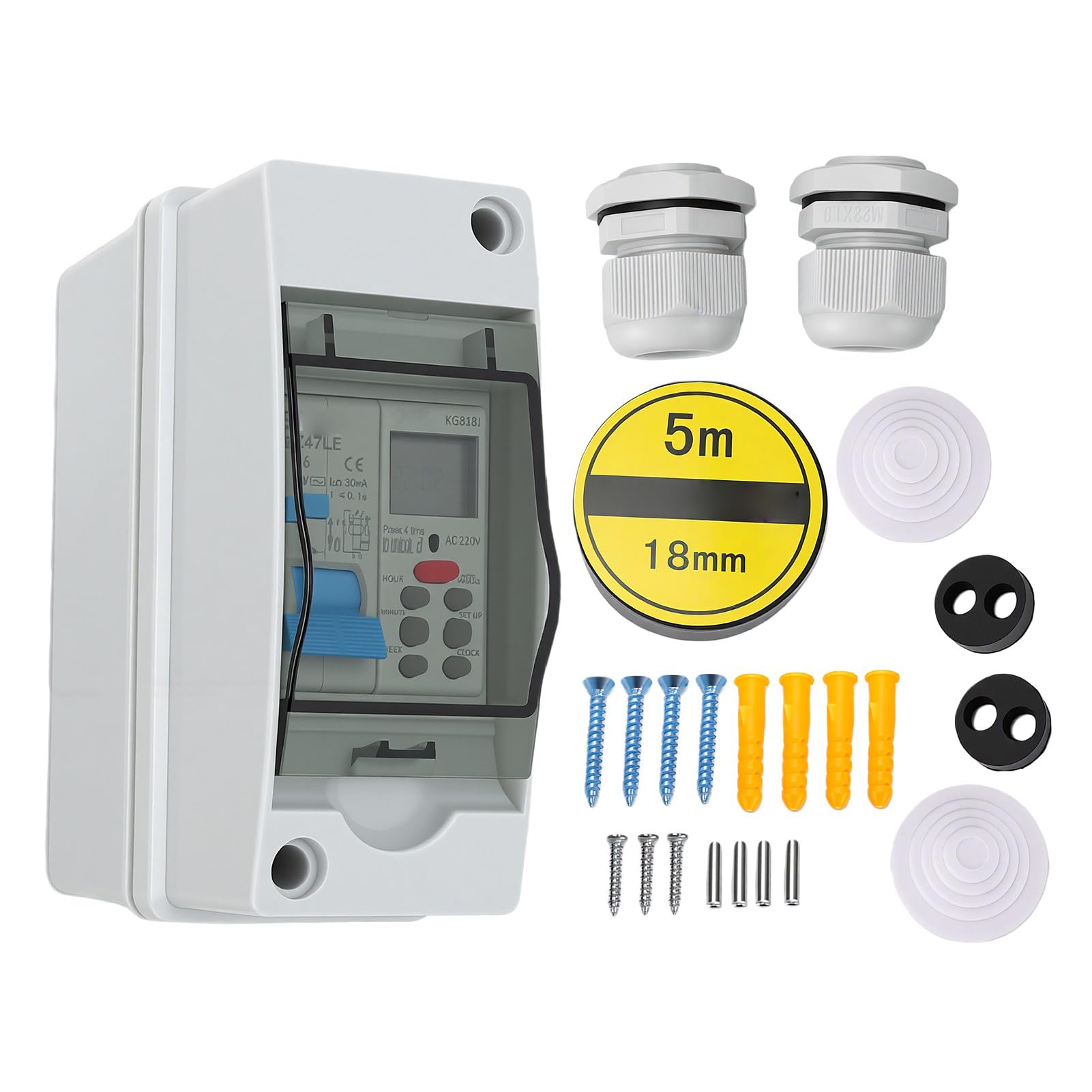 Topiky Outdoor DIN Rail Timer Switch mit Eingebauter Batterie