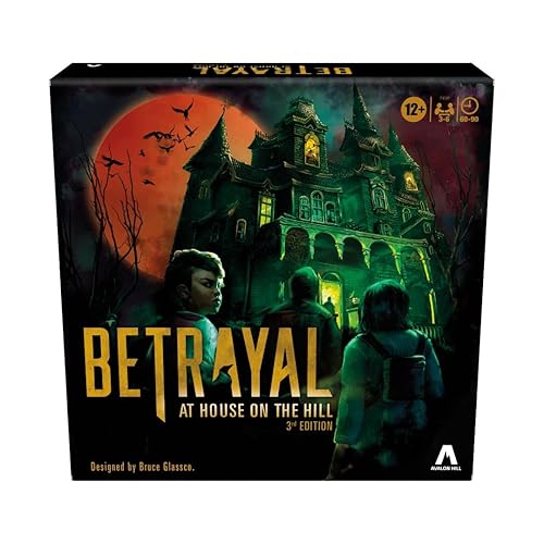 Avalon Hill Hasbro Gaming Betrayal at The House on The Hill 3rd Edition Cooperative Board Game,Ages 12 and Up,3-6 Players,50 Chilling Scenarios - Betrayal at House on the Hill