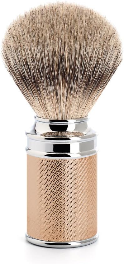 MUEHLE Shaving Brush with Silvertip Badger, Handle Material Chrome-rose Gold, 1 Pound