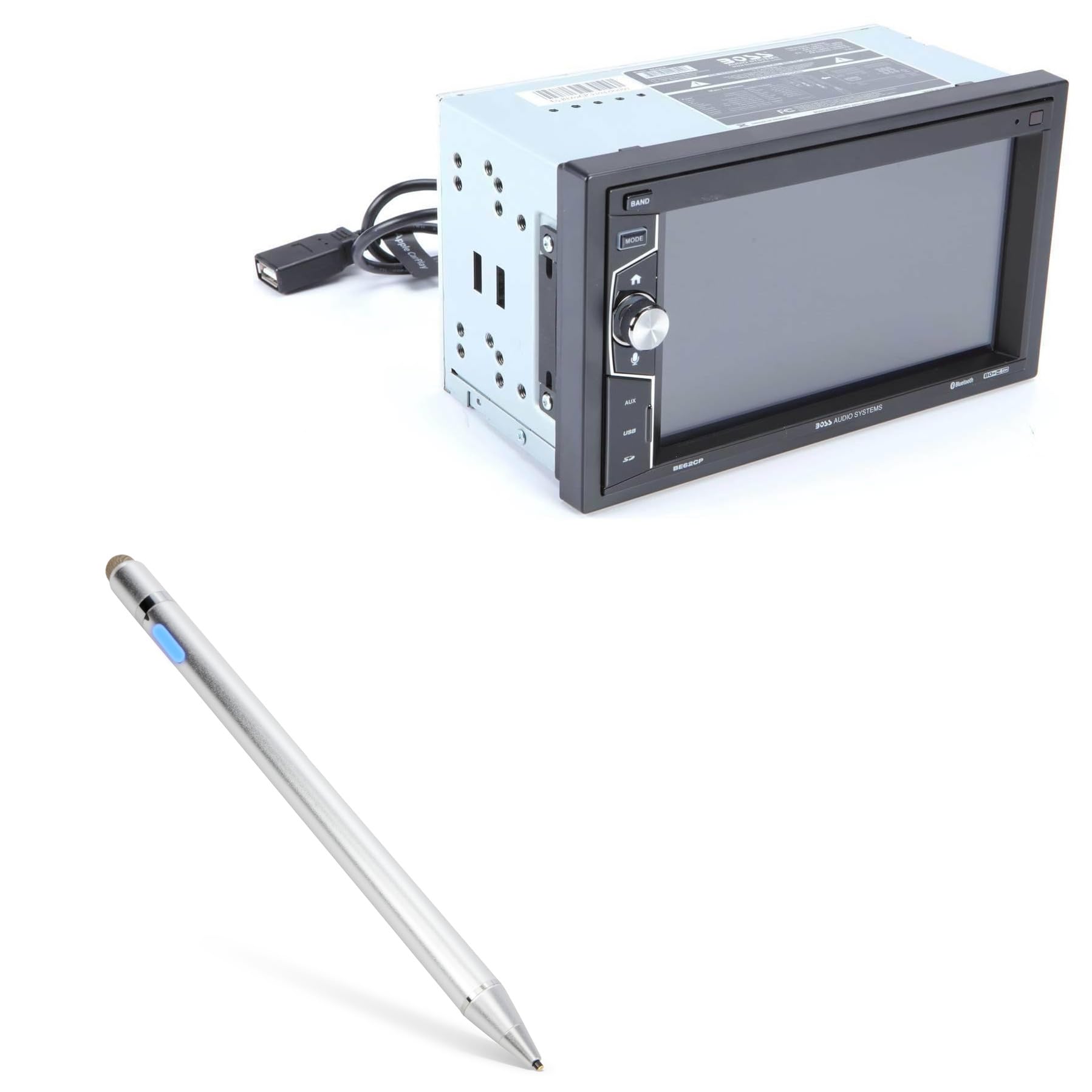 BoxWave Stylus Pen Compatible with BOSS Audio BE62CP-C - AccuPoint Active Stylus, Electronic Stylus with Ultra Fine Tip - Metallic Silver