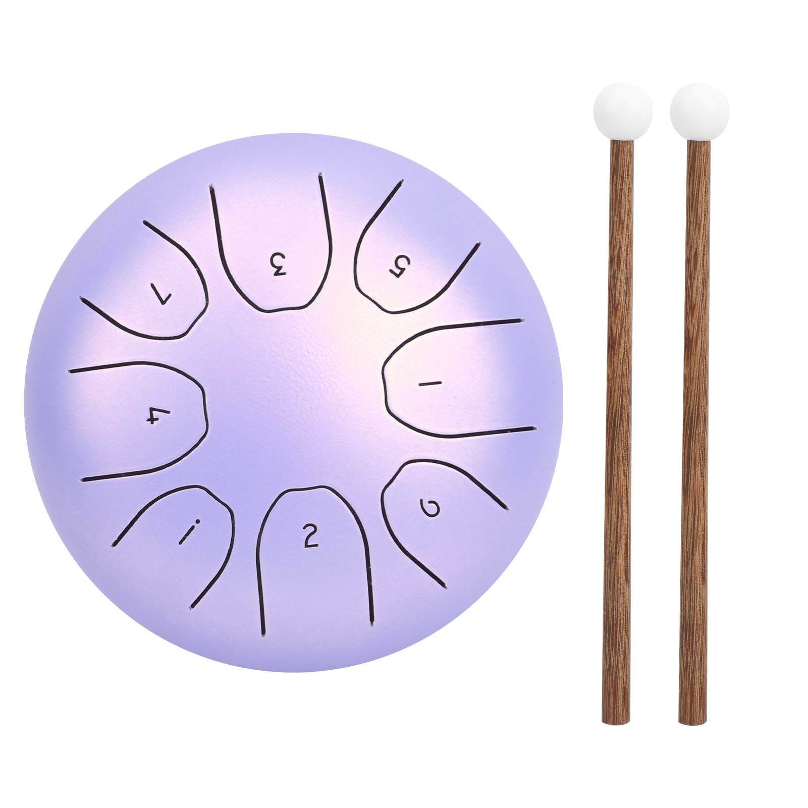 Jeanoko Tamburo Etereo da 5,5 Pollici con Tono Puro, Progettato per Musicisti e Appassionati, Materiale in Acciaio Al Carbonio, Include Borsa e Bacchetta, Perfetto per il Relax (Viola)