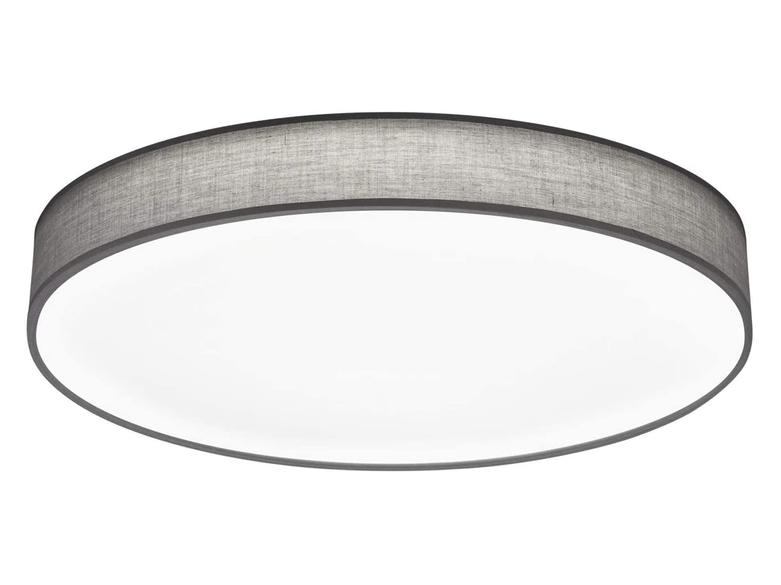 Trio Leuchten LED Deckenleuchte Lugano 621915511, Stoffschirm, 60 Watt, Helligkeit und Lichtfarbe einstellbar, Grau