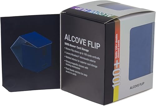 Miniatura 8 de Ultra Pro - Caja con tapa Vivid Alcove (azul) - Protege y almacena hasta 100 tarjetas de tamaño estándar de doble funda, perfecta para tarjetas