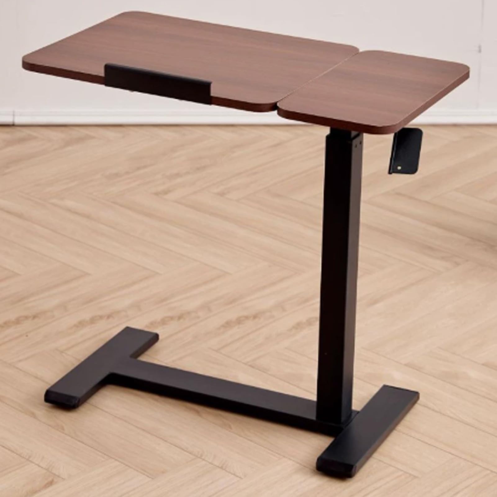 Mesa para cama con ruedas ocultas, escritorio elevador móvil para laptop con panel abatible para dormitorio y sala de estar