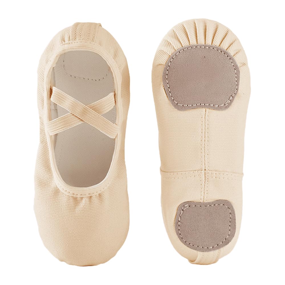 inupon Ballet Shoes for Girls Canvas Dance Slippers Ballerina Shoes for Toddler/Little Kid/Big Kid/Boy(1 M,Ballet Pink)