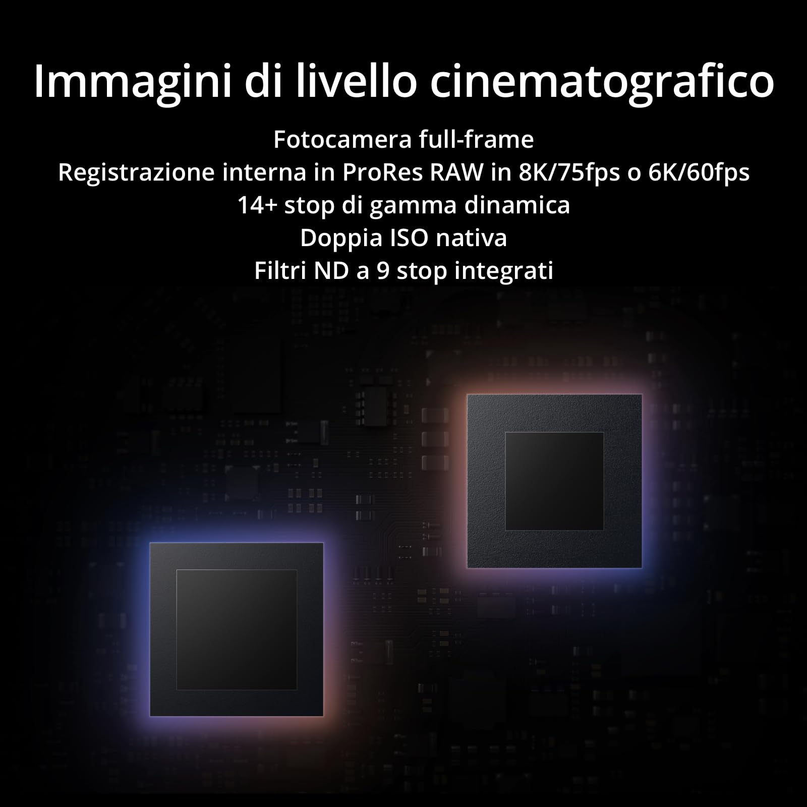 DJI Fotocamera cinematografica Ronin 4D-8K full frame con Stabilizzazione a 4 assi, 8K/75fps, Messa a fuoco LiDAR, Trasmissione wireless, Design modulare, PROSSD 1TB, Fotocamera professionale