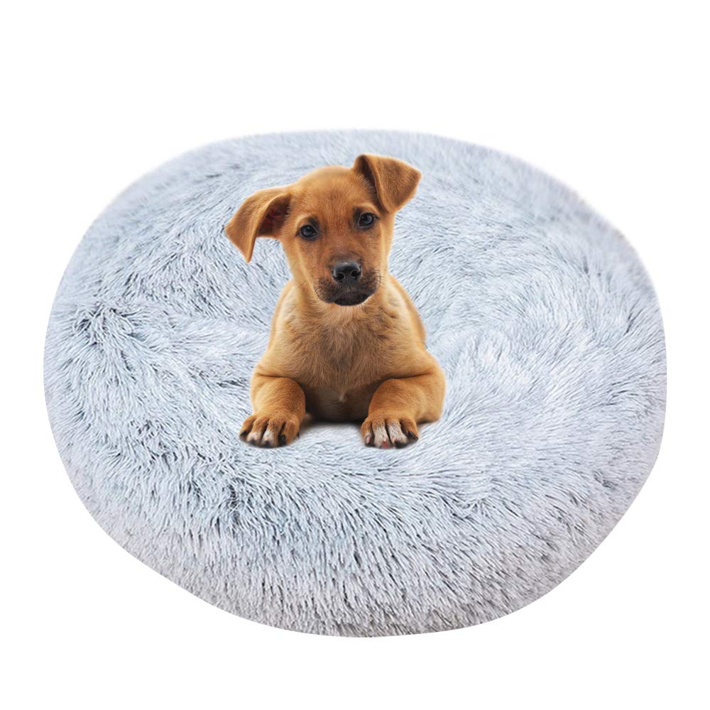 BVAGSS Warm Pet Bed Cuddler Kennel Soft Puppy Sofa Round Nest Sleeping Cushions for Cats and Dogs XH062 (Diameter:60cm, Gradient Gray)