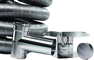 Fireside Chimney Supply Stainless Steel Chimney Liner Kit | FireSafe Flexible Chimney Liner with Tee Connector for Wood Stoves & Venting | Made in The USA | Heavy-Duty 3 Inch x 25 Feet