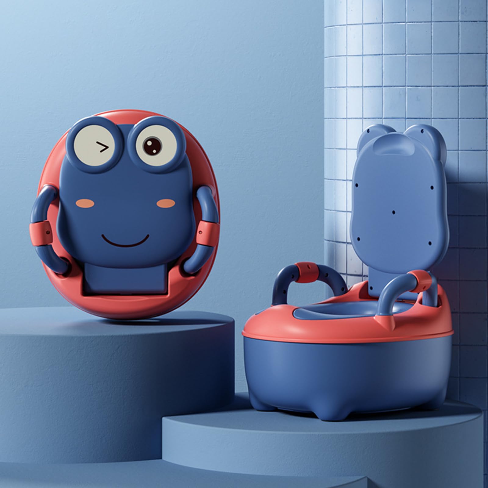 Orinal portátil de PVC con acolchado suave para niños pequeños, para aprender a tomar el baño temprano con diseño seguro y antideslizante, orinal plegable para niños