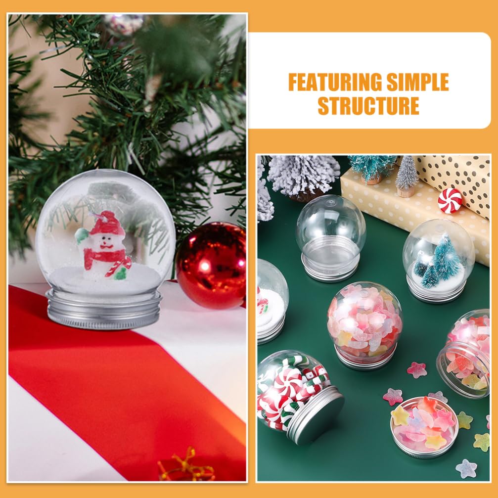 Veemoon 16piezas Decorative Water Globe De Botellas De Transparentes para Manualidades Navideñas Rellenables y Portátiles Tapa