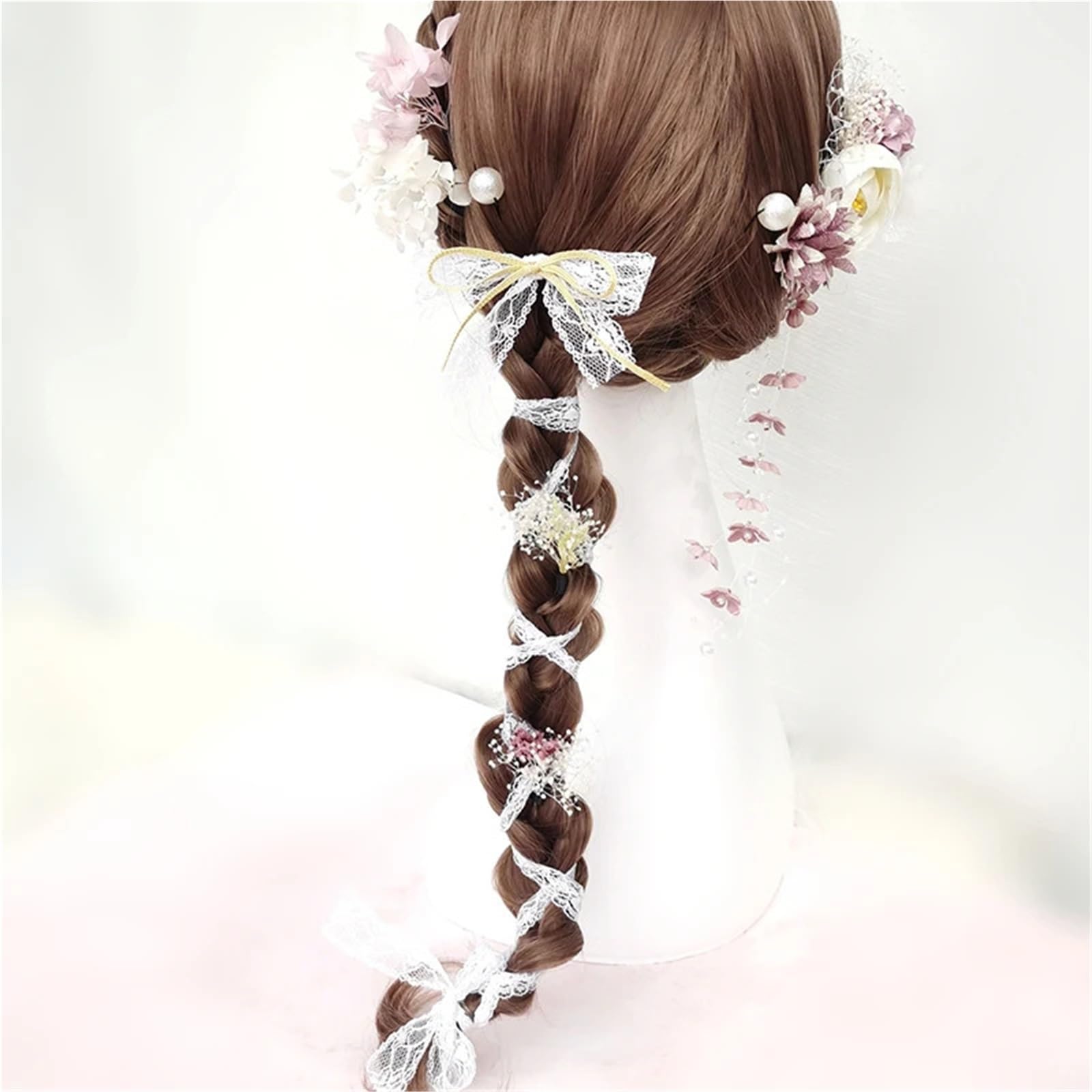 Tessuto etnico Fiore Accessori for capelli Clip Nappa Abbigliamento Forcina Copricapo Barrette(Purple)