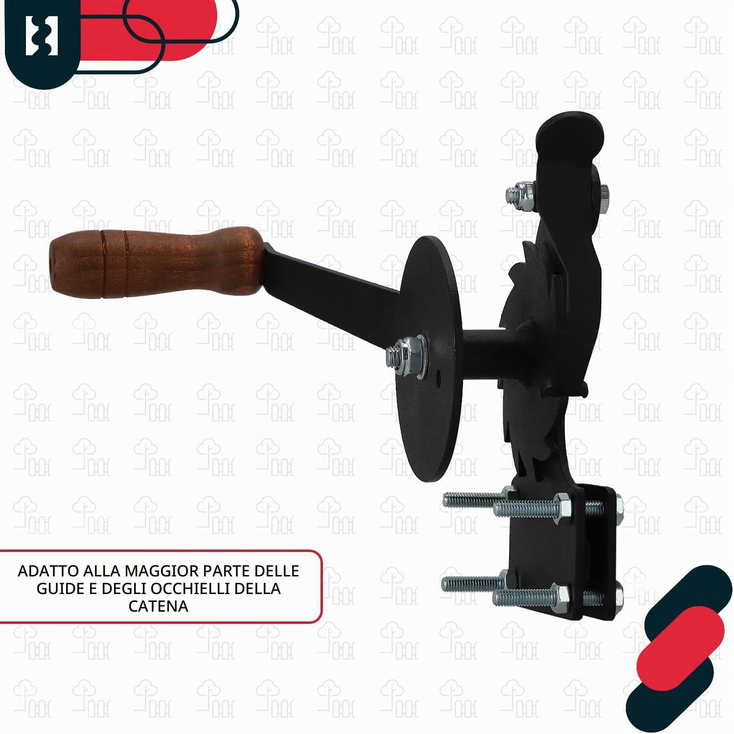 KOTARBAU® Tiracavo con manovella per barbecue nero, perfetto per grigliate con salsicce
