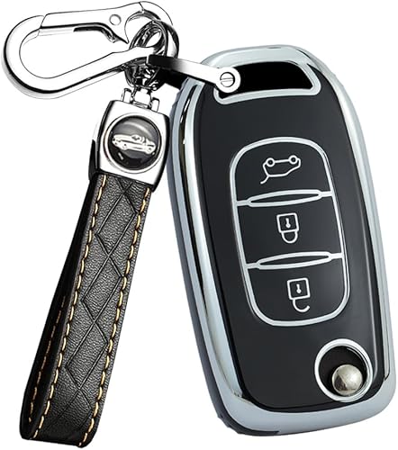 Miniatura 9 de ontto Funda para llave de coche compatible con Renault Flip plegable llave remota, soporte para llavero de TPU para llave de automóvil, compatible