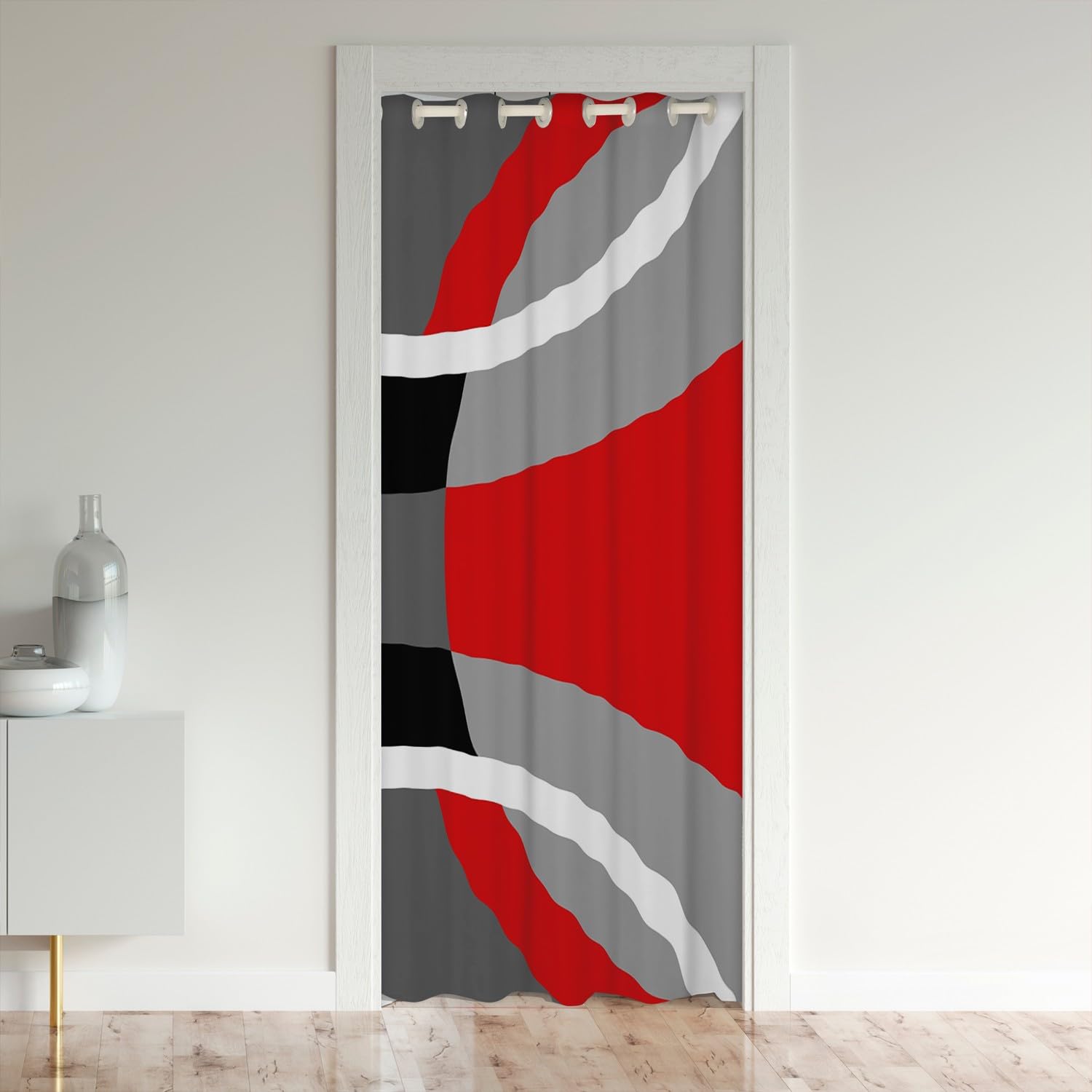 Rideaux intérieur et extérieur d'entrée géométriques et occultants art moderne