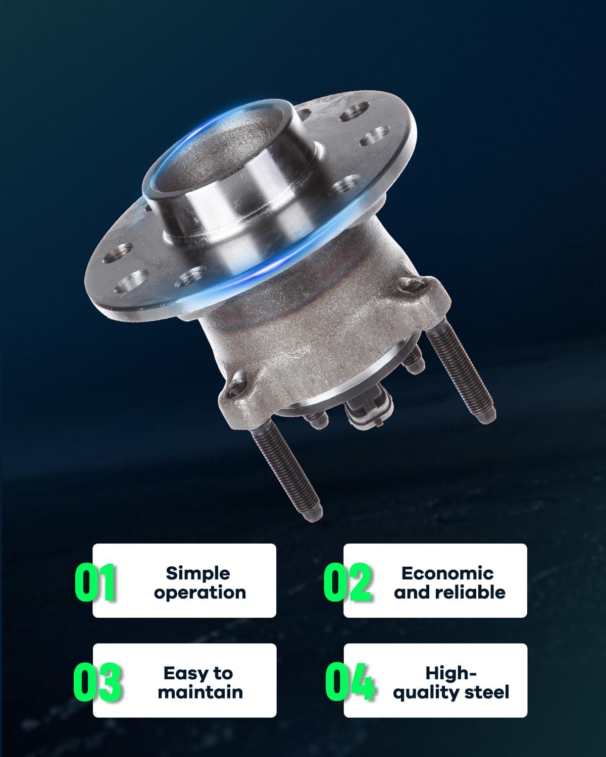 SCITOO 512307 New Rear Wheel Bearing Hub fit 2010-2011 For Saab 9-3X 5 Lugs Axle Hub Assembly Kit W/ABS 2 Pack