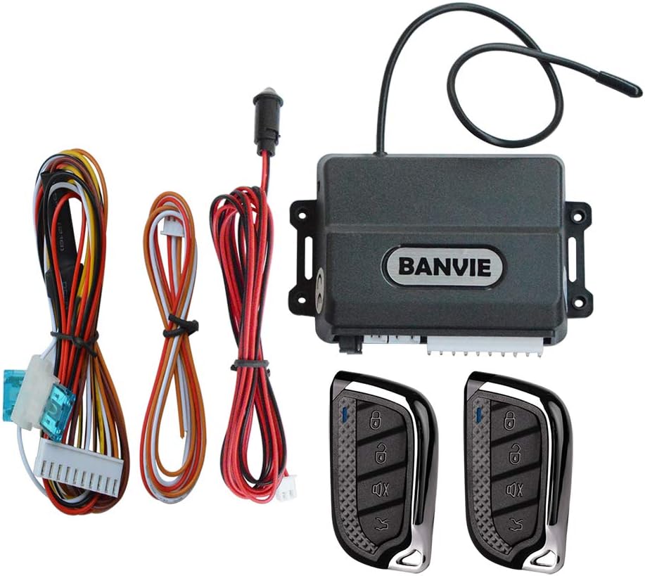 BANVIE Car Keyless Entry System with 2 4-Button Remote Controllers, Electrical/Pneumatic Central Door Lock Time Optional, Trunk Release Output Optional 141 [Parallel Import]