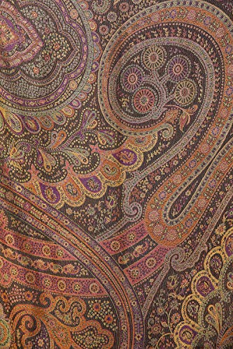Étole Jamawar en soie réversible d'exception tissée main multicolore