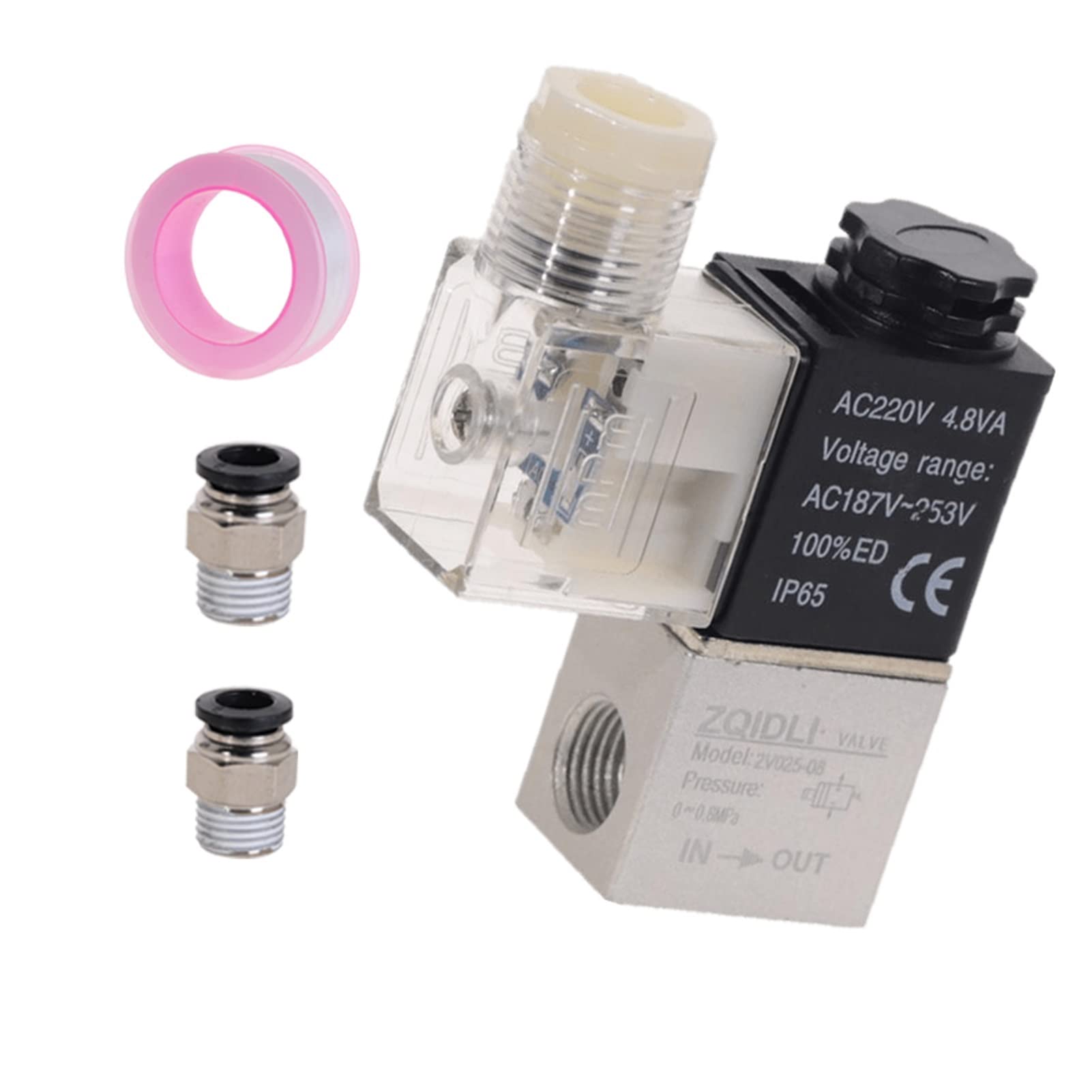 Électrovanne pneumatique 2V025-08 1/4" 2 positions 2 ports pour contrôle d'air comprimé