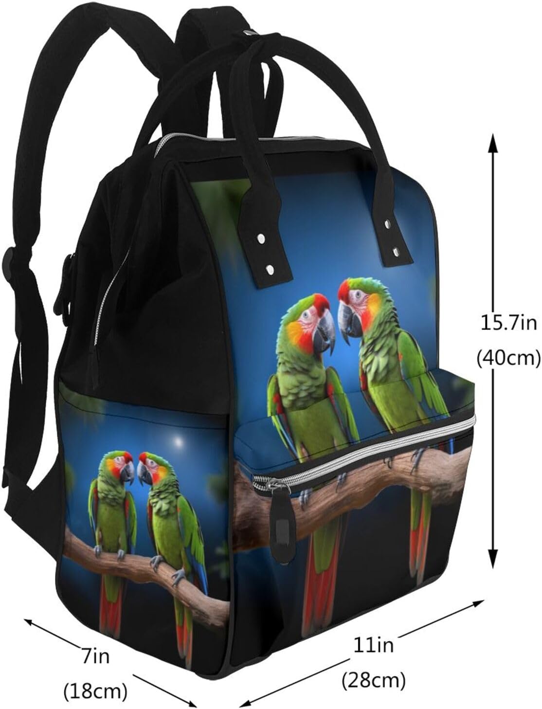 parrots Diaper Bag Large Capacity Travel Backpack image 2