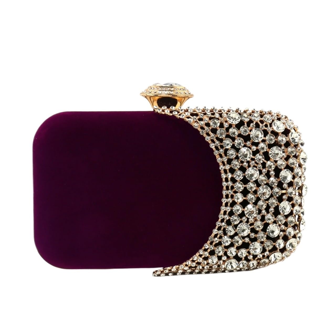 Borse da sera donna dal design cavo in velluto con glitter for, pochette for festa di nozze, catena diamanti Per Donna