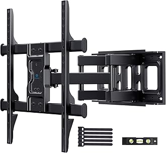 PERLESMITH TV Wall Bracket, TV Bracket for 37-85 Inch TVs up to 60kg, Swivel Tilt Extend TV Wall Mount, 65 inch TV Wall Bracket max. VESA 600x400mm