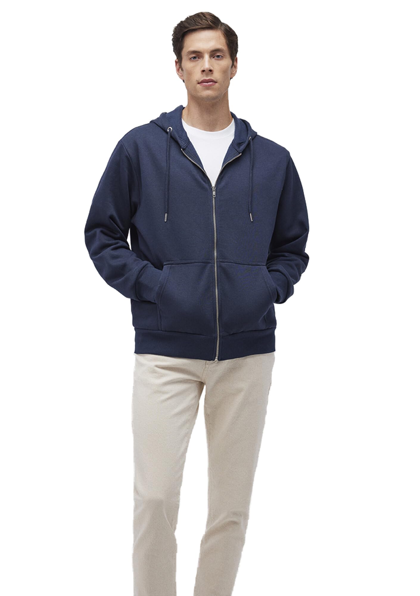 Kapüşonlu Fermuarlı Lacivert Basic Sweatshirt 0S10277-70490