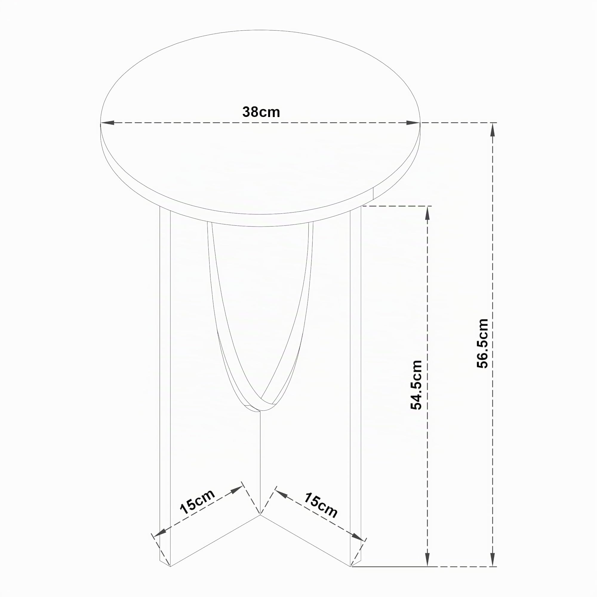 en.casa Table d'Appoint avec Plateau Rond - Bout de Canapé Recher Indic GUIH Table de Chevet pour Salon, Chambre, Bureau - Panneau de Particules - 57 x 38 cm - Effet Chêne