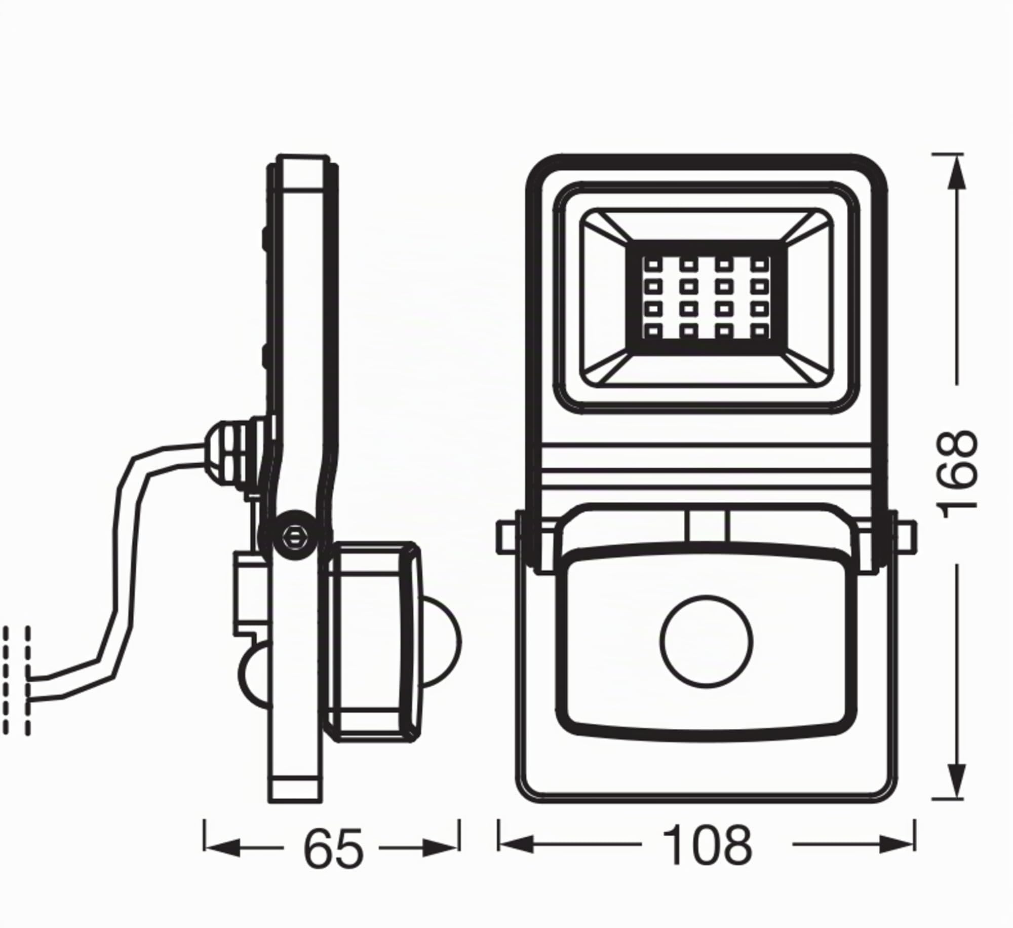 Osram Projecteur Extérieur LED avec Capteur ENDURA Flood, 10W, 1000lm, | ENDURA® Flood Sensor Cool White PCR, Stand Luminaire and Ceiling Floodlight, Gris foncé, 30000 h, pack de 1