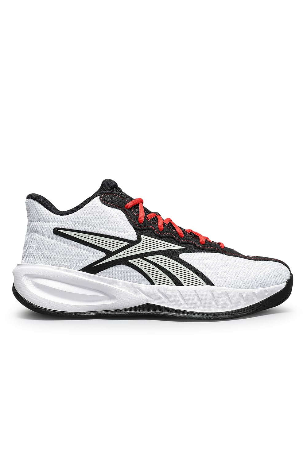 Reebok Unisex Press Trainers, FTWR White/Black/Sport Red, 44 EU