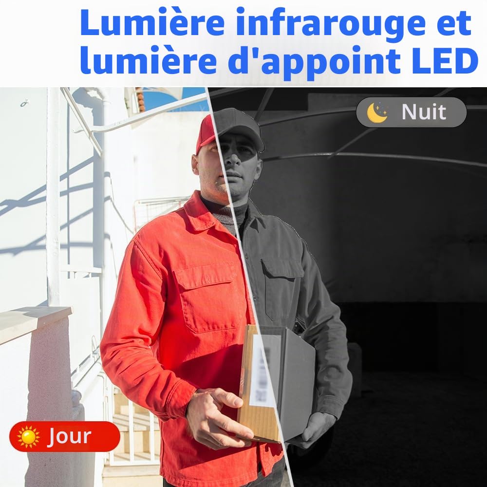 KEPEAK Caméra de sonnette vidéo sans fil avec moniteur, étanche IP66, grand écran de 4,3", vision 120°, batterie 1000 mAh, audio bidirectionnel, vision nocturne, aucune application/WLAN nécessaire