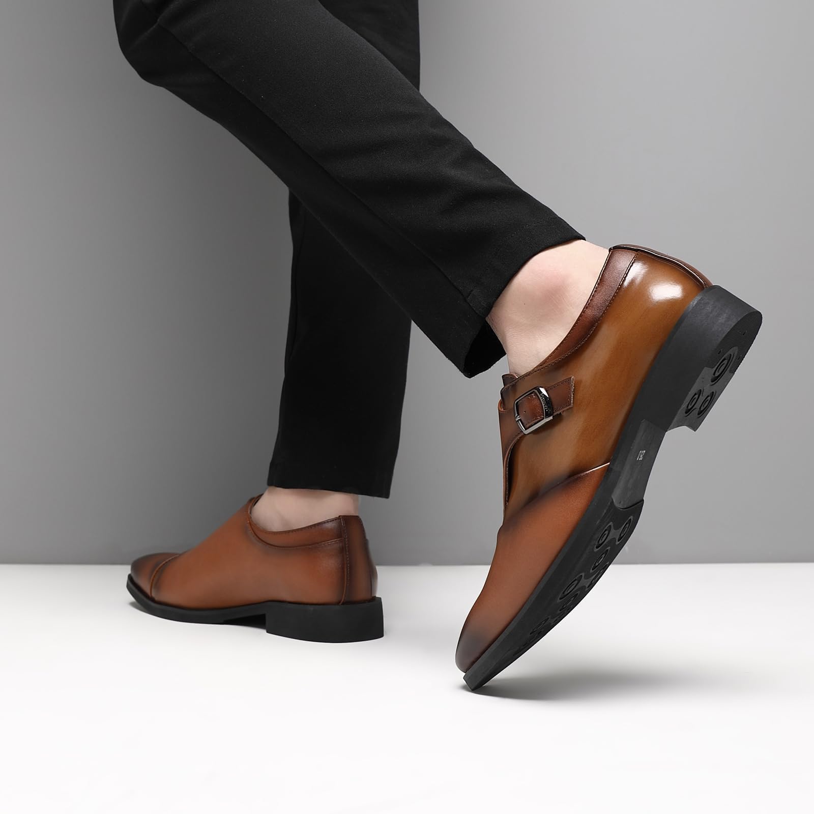 SANNAX Chaussures de Costume pour Hommes Business Lacets Chaussures Basses Oxford Classic Leather Shoes Chaussures de Mariage Formelles