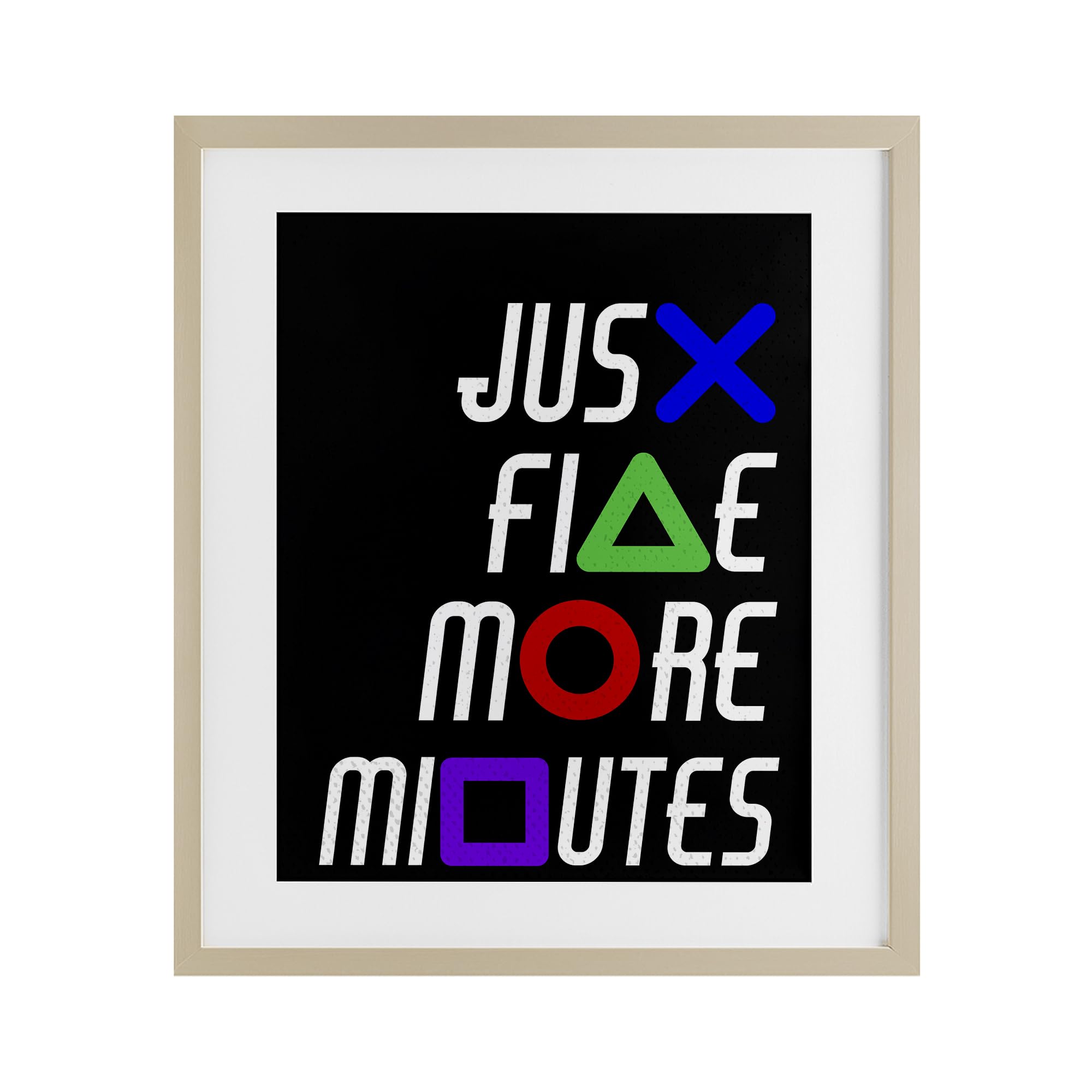 Cadre Gamer Just Five Minutes Stupell Industries affiche d'art sous verre gris