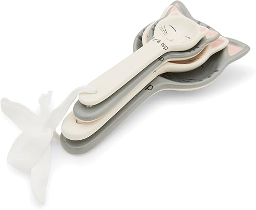 Miniatura 2 de Fox Run Cute Cat Little Kittens - Juego de cucharas medidoras de cerámica, 6 x 3 x 2.25 pulgadas, multicolor, 11717