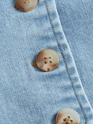 Verdusa Women's Button Front Halter Neck Asymmetrical Denim Crop Top Jean Vest4