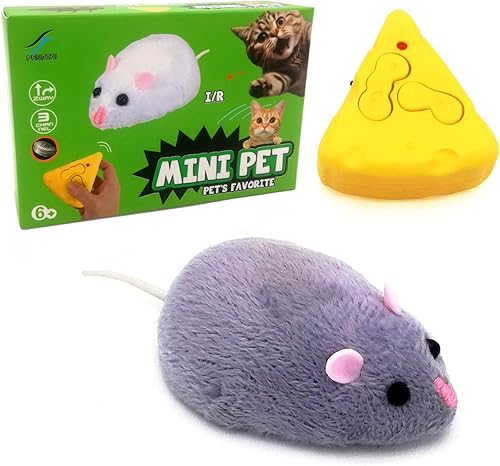 Juguete de ratón a control remoto, animal eléctrico de rata a control remoto, para broma de broma, juego de gatos, cumpleaños divertido para niños