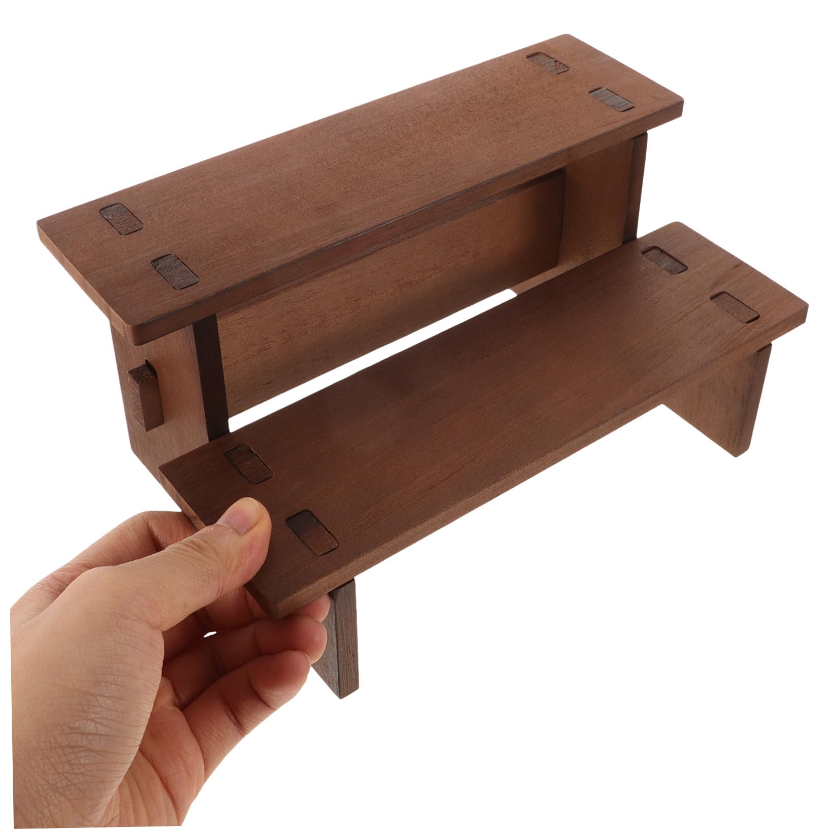 Beaupretty 2 Stück Holz Schmuckständer Multifunktionaler Organizer für Armbänder Uhren und Haarspangen Stabiler Stufiger Tischdisplay für Schmuck und Zubehör für Persönlichen und Gewerblichen