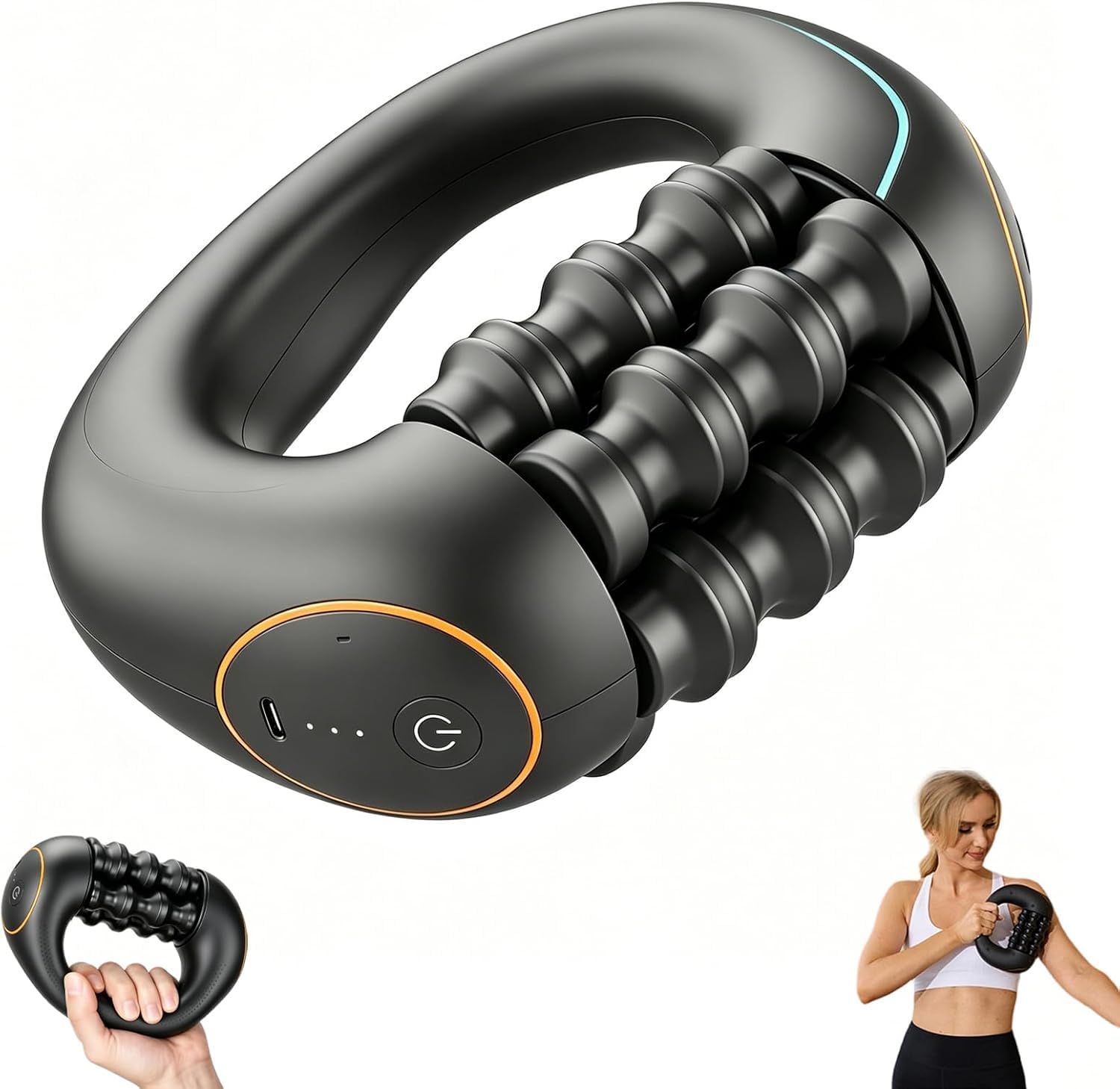 Marvixor Scult Roller, Masajeador Anticelulítico Rodillo Eléctrico – Rodillo de Masaje Eléctrico con Mango, 3 Niveles de Intensidad, Masaje Profundo Piernas y Cuerpo (Sin base)